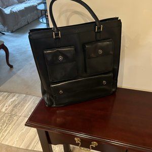 Anya Hindmarch black leather bag
